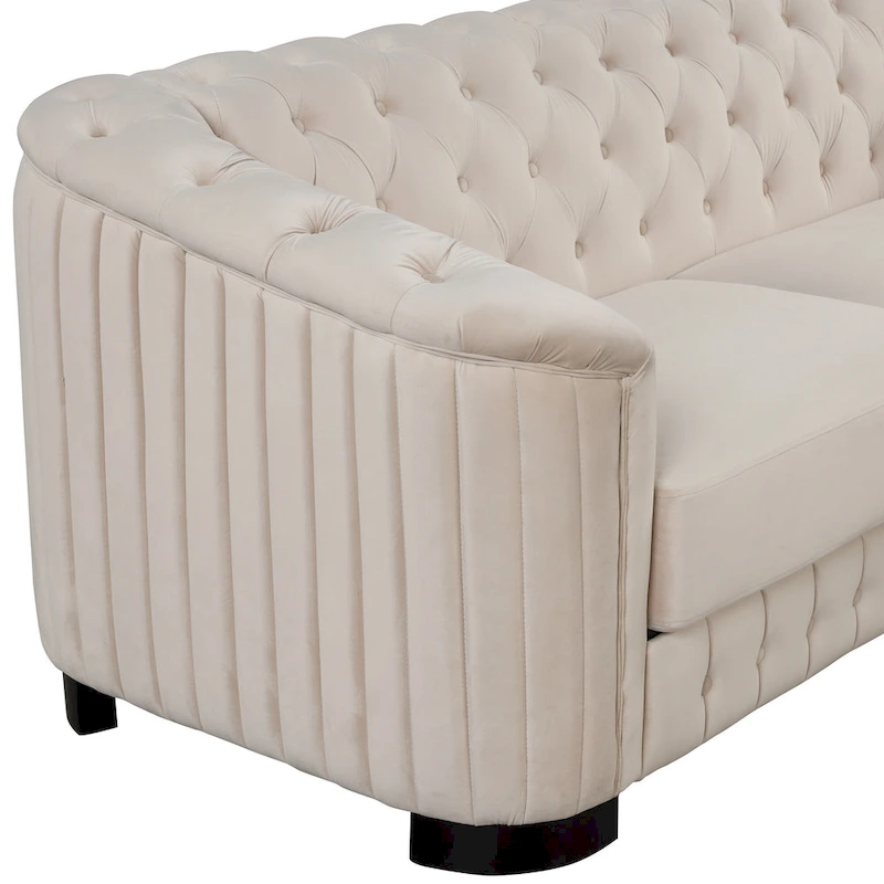 64.3 Velvet Upholstered Loveseat Sofa,Modern Loveseat Sofa with Thick Removable Seat Cushion,2-Person Loveseat Sofa Couch