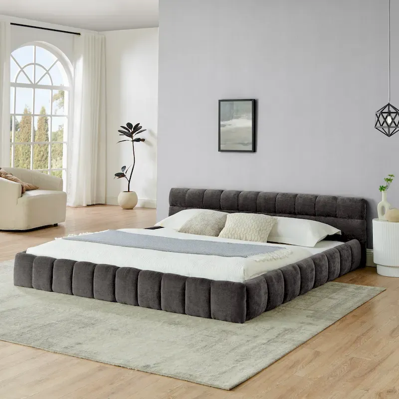 Upholstered Platform Bed with Headboard