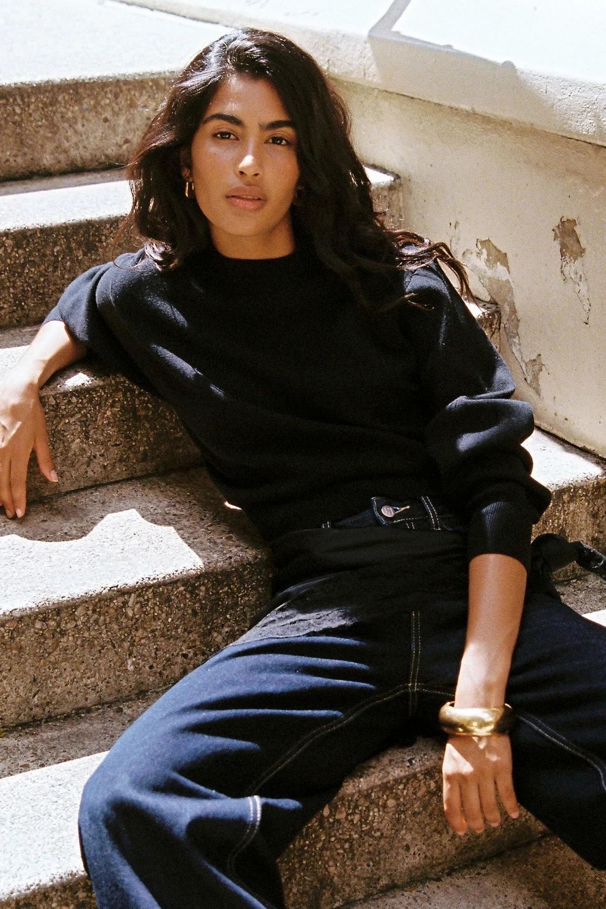 Crew Neck Knit Jumper Black