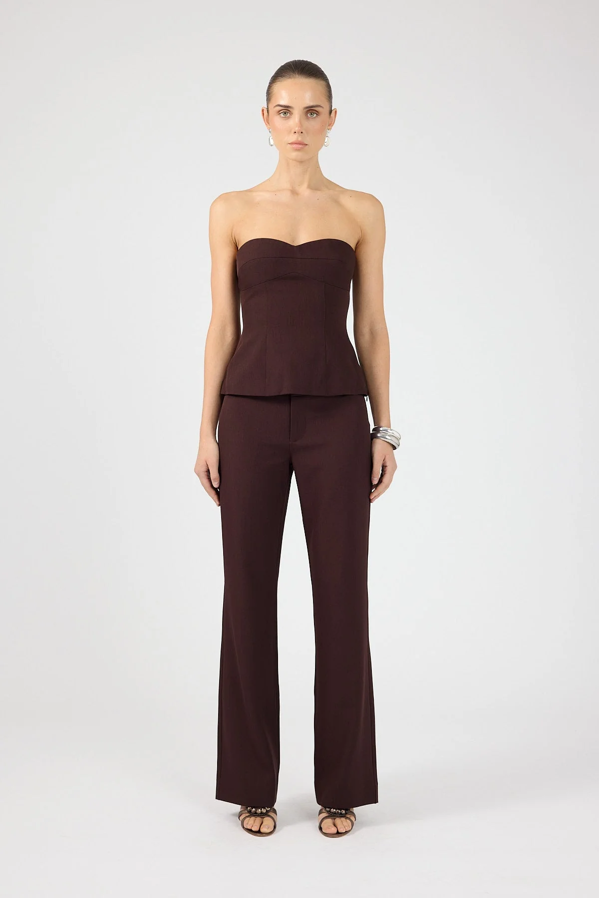 Mid Rise Pant Burgundy