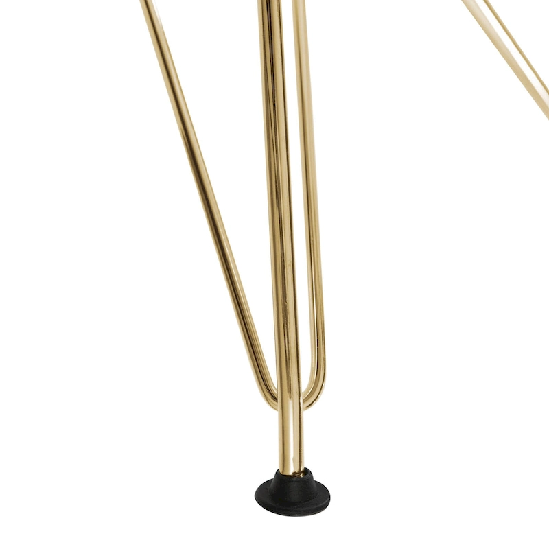 5-Piece Dining Set with 35 Round MDF Table and 4 ABS Plastic Side Chair with Gold Metal Legs