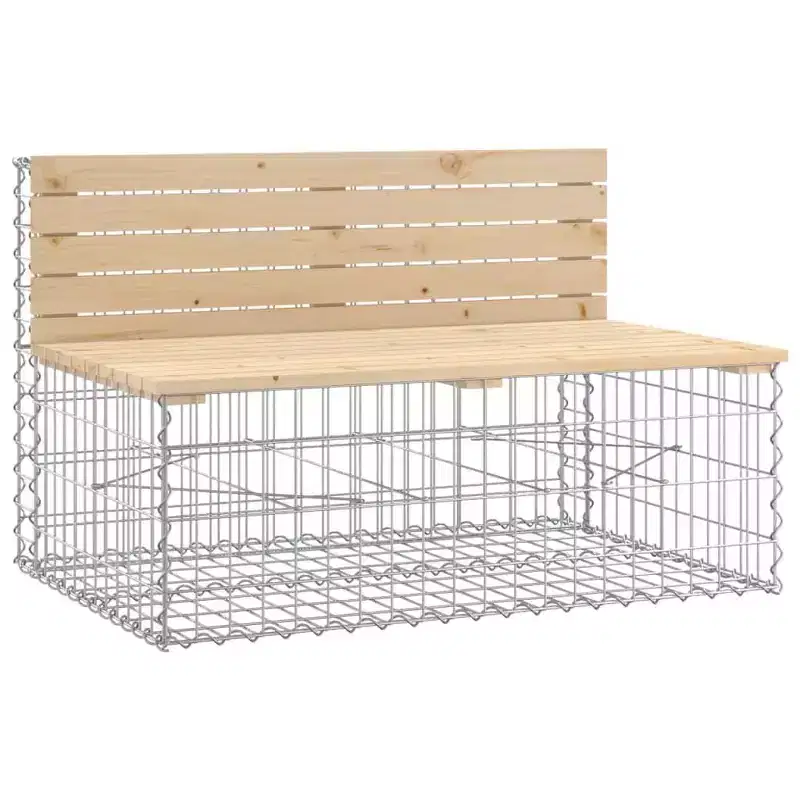 vidaXL Garden Bench Brown and Silver Solid pine wood, Galvanized steel