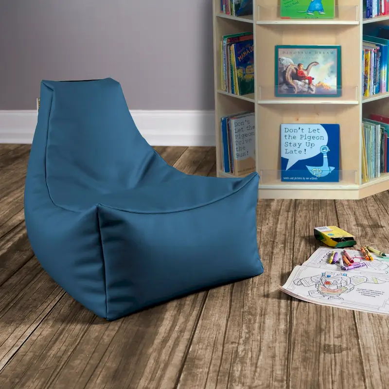 Jaxx Juniper Jr Kids Bean Bag Chair, Premium Vinyl, Royal Blue
