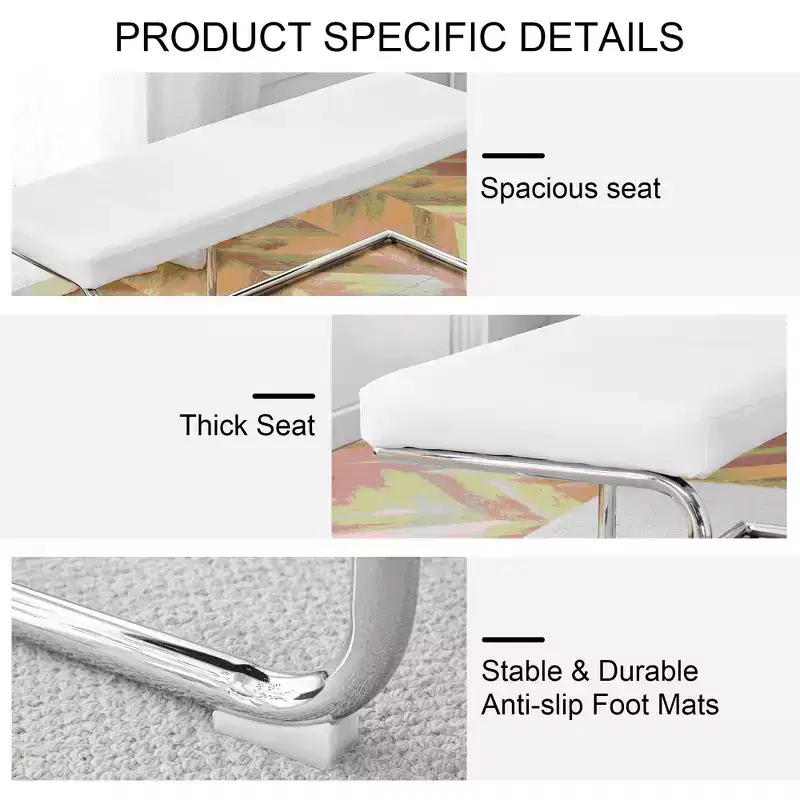 Leather Bench with Silver Metal Legs