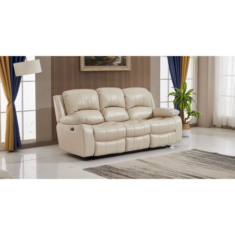 Betsy Furniture Bonded Leather Power Rclining 3-seat Sofa Couch 8018