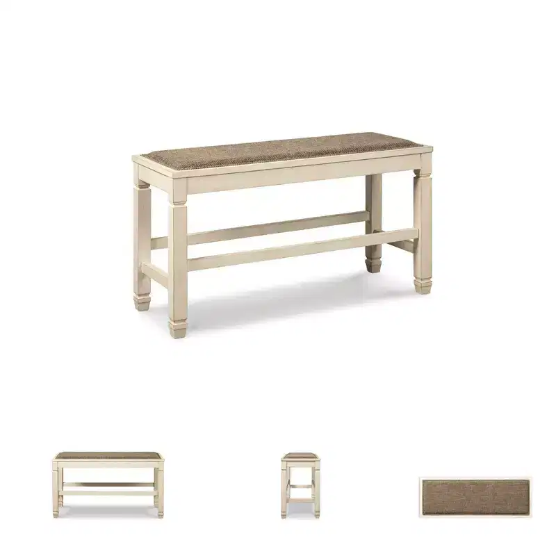 Counter Height Dining Bench Antique White