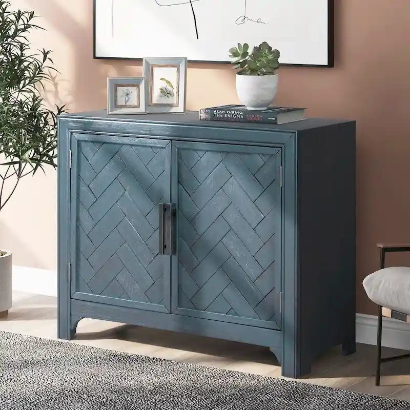 40 Cabinets with Unique Design Doors with 1 Adjustable Shelves,Suitable for Multiple Rooms Such as Living Room and Study Room