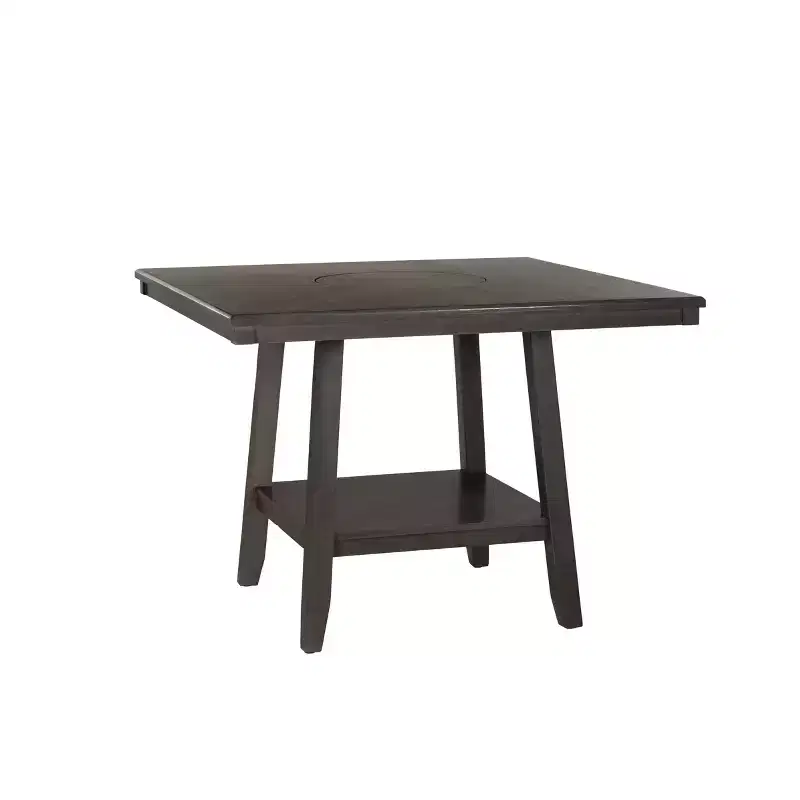 Counter Height Table with Lazy Susan Gray