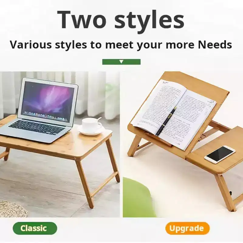 Bed Laptop Desk, Lap Desk with Legs, LaptoptischAdjustable Portable Bamboo Laptop Table Eating Eating Betttisch 17-23cm