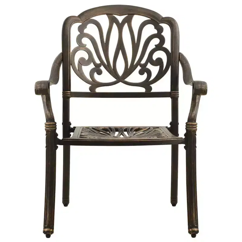 vidaXL Garden Chair Set of 2 Bronze Cast Aluminum Standard Tough