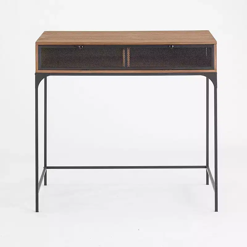 The Lakeside Collection Industrial Farmhouse Style Desk with Storage