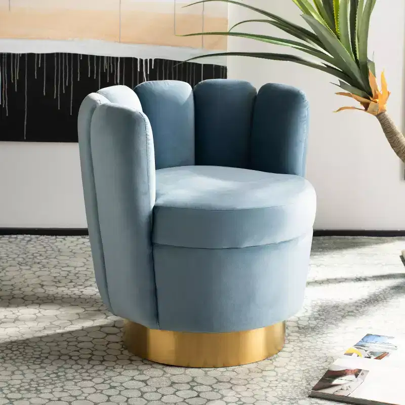 Arrow Swivel Velvet Chair - SFV4711 - Safavieh Couture