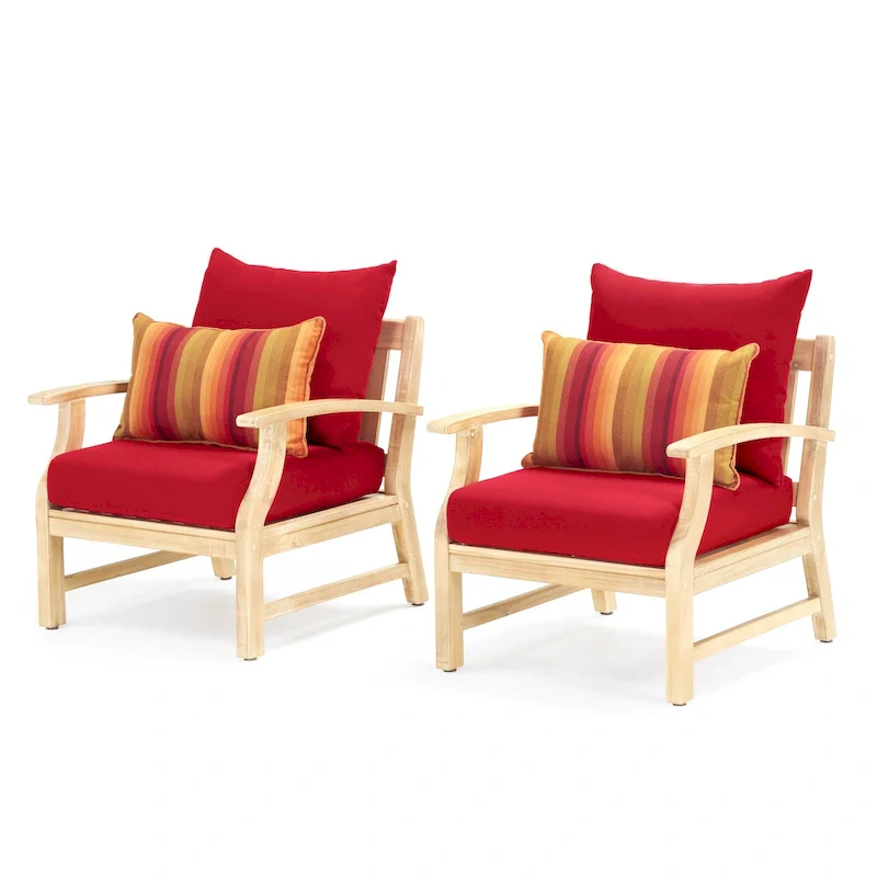 Kooper 2 Piece Sunbrella Outdoor Patio Club Chairs