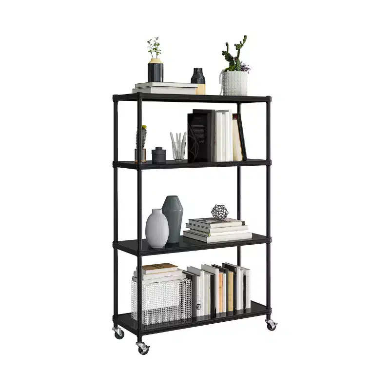 Seville Classics HOME 4-Tier Steel Shelving with Shelf Liners, 36 W x 14 D x 56.5 H
