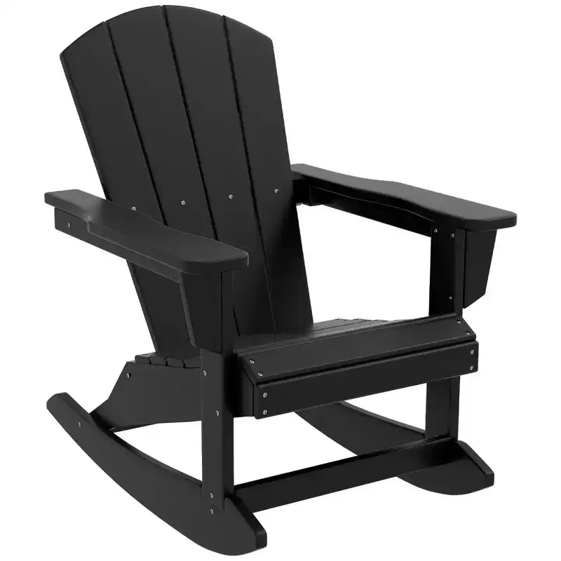 Outsunny Outdoor Rocking Chair, HDPE Adirondack Porch Rocker Chair for Garden, Patio