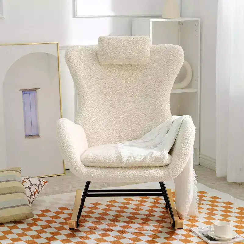 Teddy Tufted Rocking Chair with Rubber Legs - ModernLuxe