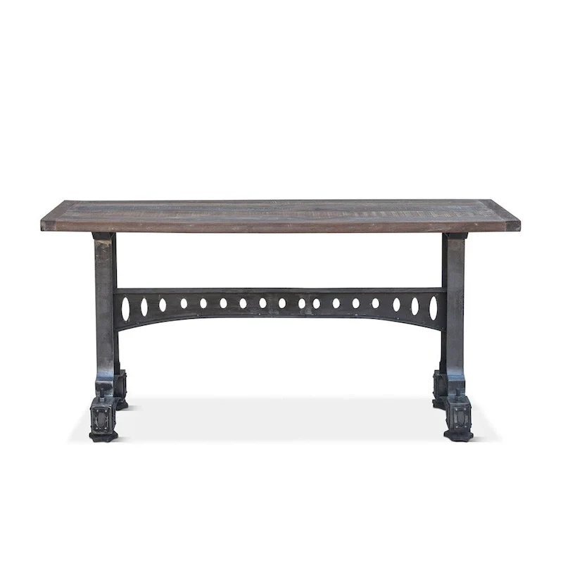 Cast Iron Table with Reclaimed Teak Top