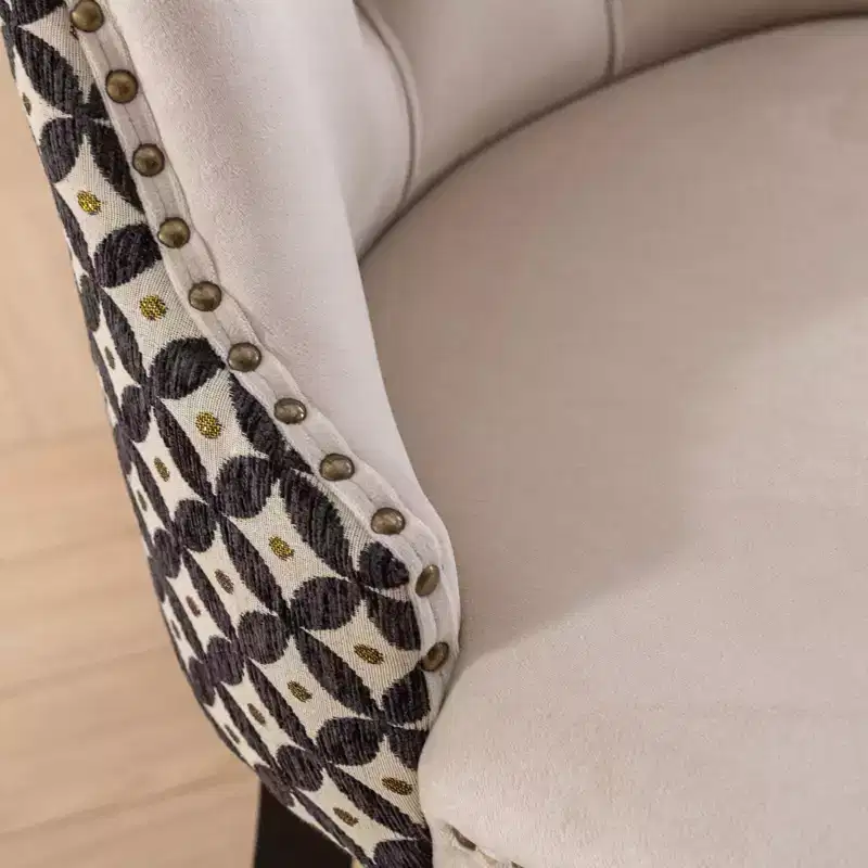 High Backrest Velvet Upholstered Dining Chairs Set of 2 with Wood Legs