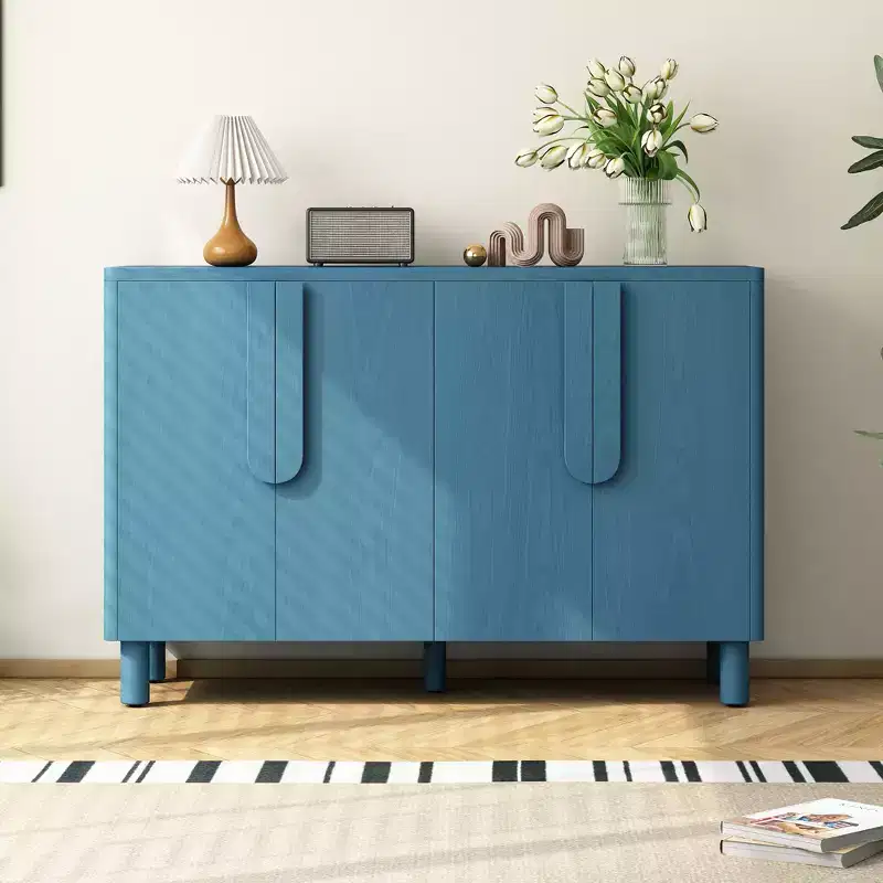 4-Door Buffet Cabinet with Storage, Wood Sideboard Cabinet with Handles and Adjustable Shelves