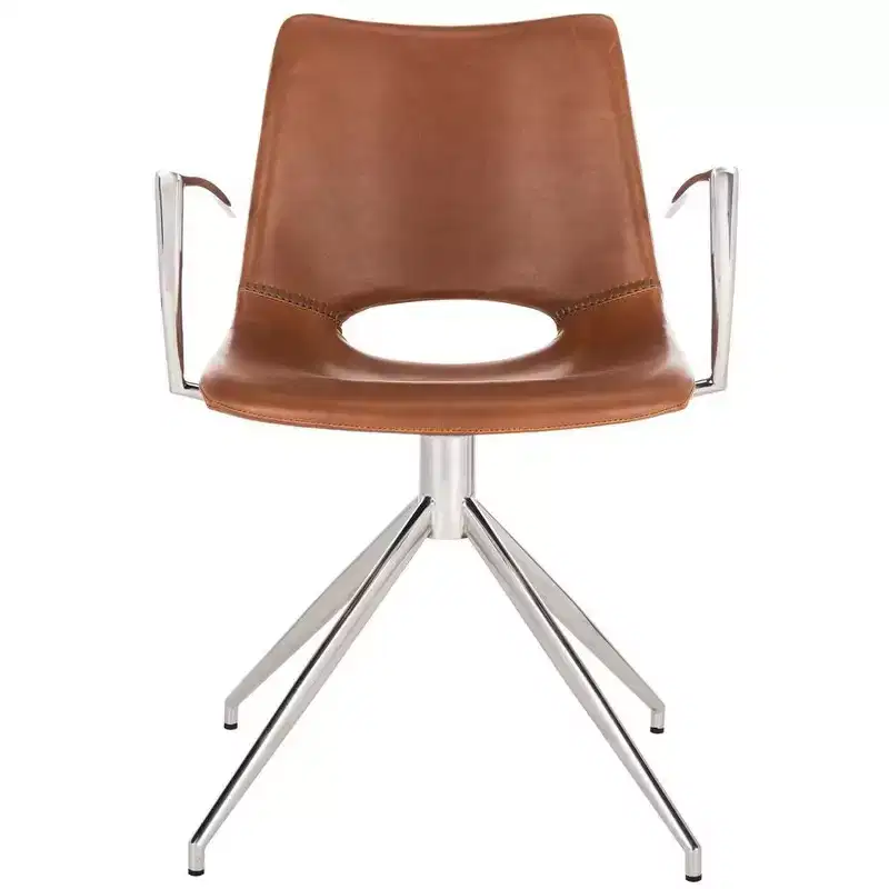 Dawn Midcentury Modern Leather Swivel Office Chair - Safavieh