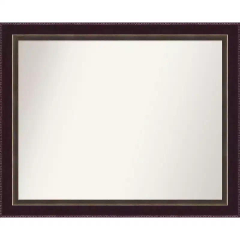 32" x 26" Signore Bronze Wood Wall Mirror: Amanti Art, Rectangular, Modern Decor, No Assembly Required