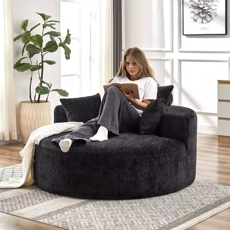 MAYEERTY Single Sofa 55 Chenille No Assembly for Living Room Bedroom Projection Room