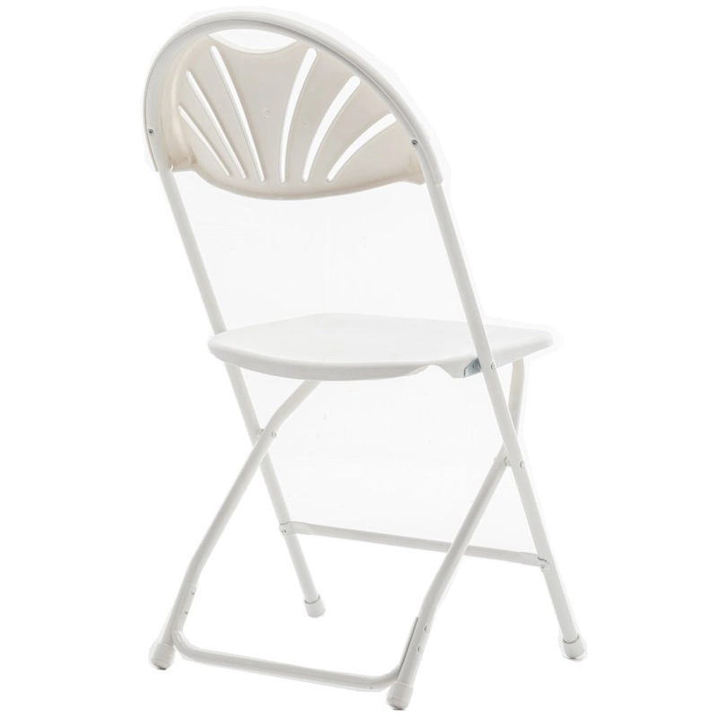 BTEXPERT White Plastic Folding Chair Steel Frame Commercial High Capacity Event Chair Lightweight Wedding Party Set of 2