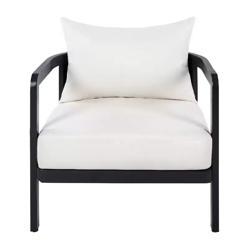 Christopher Knight Home Miguel Modern Aluminium Patio Accent Chair with Curved Backrest and Cushion