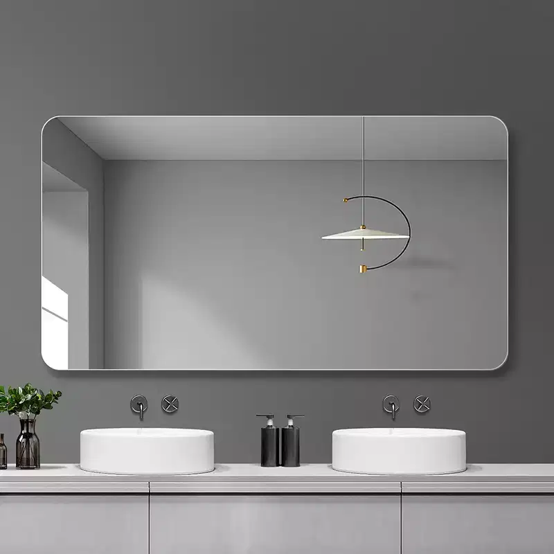 Bathroom Mirror for Wall, 29X39 Rounded Rectangle Mirror, Frameless Anti Fog and Waterproof Glass Bathroom Vanity Mirror