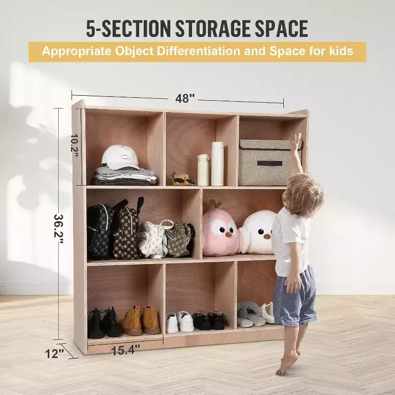 8 Cubbies Storage Toy Shelves for Home and School