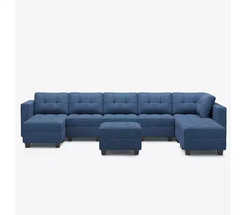 Belffin Modular Weave Sofa with Storage Seat and Ottoman (8 Seats + 8 Sides)