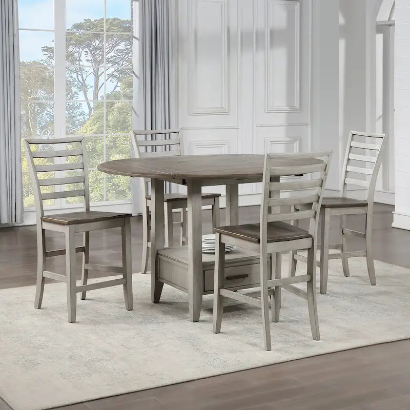 Two-tone Drop Leaf Counter Height Dining Table