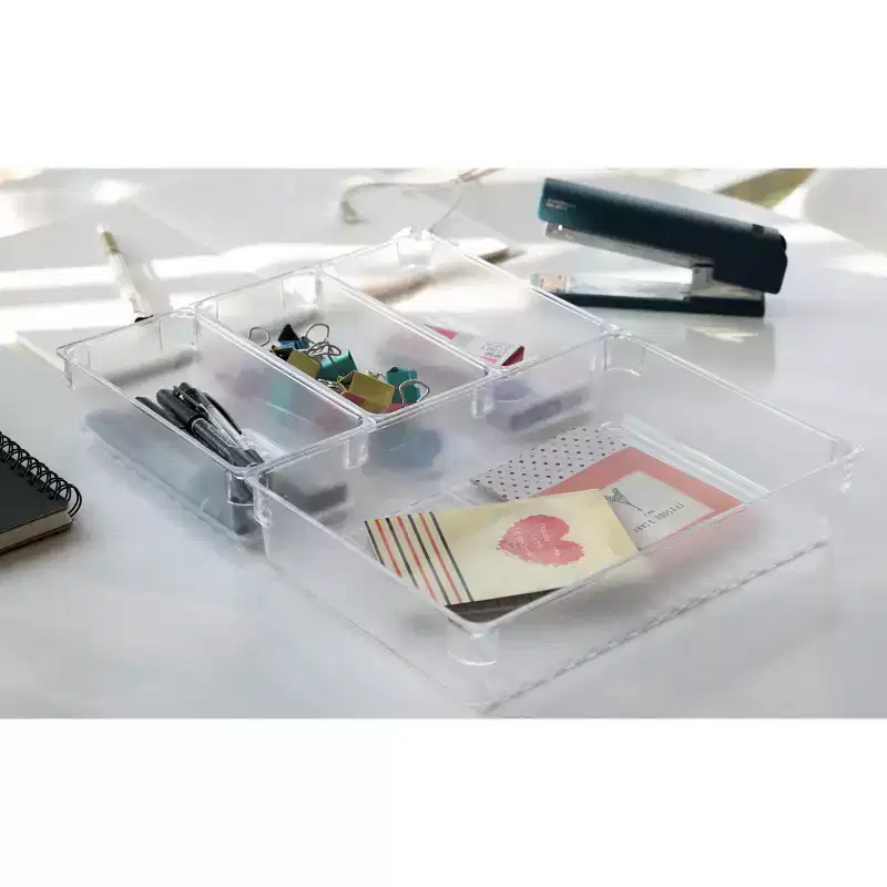 Clear Plastic Drawer Organizers, Set of 4