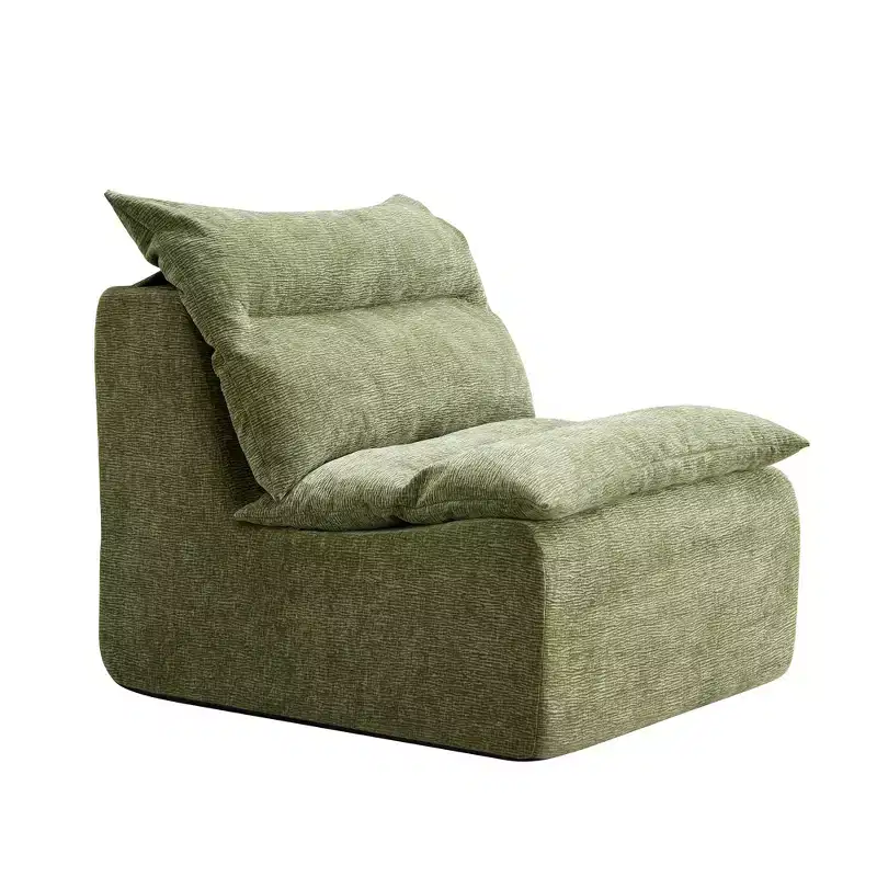 Armless Pure Foam Single Sofa Chair with Cushion