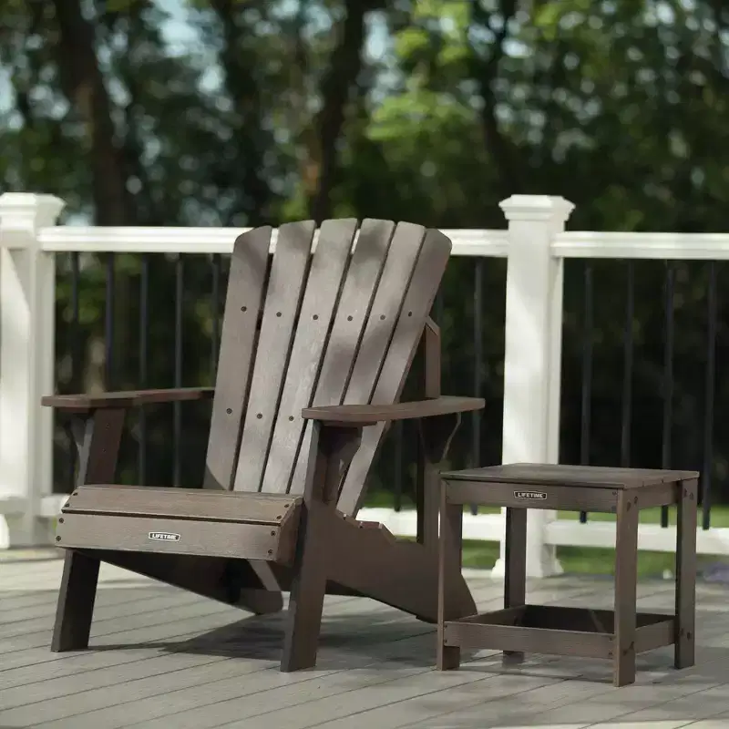 Lifetime Adirondack Chair and Table Combo, Rustic Brown (60293)