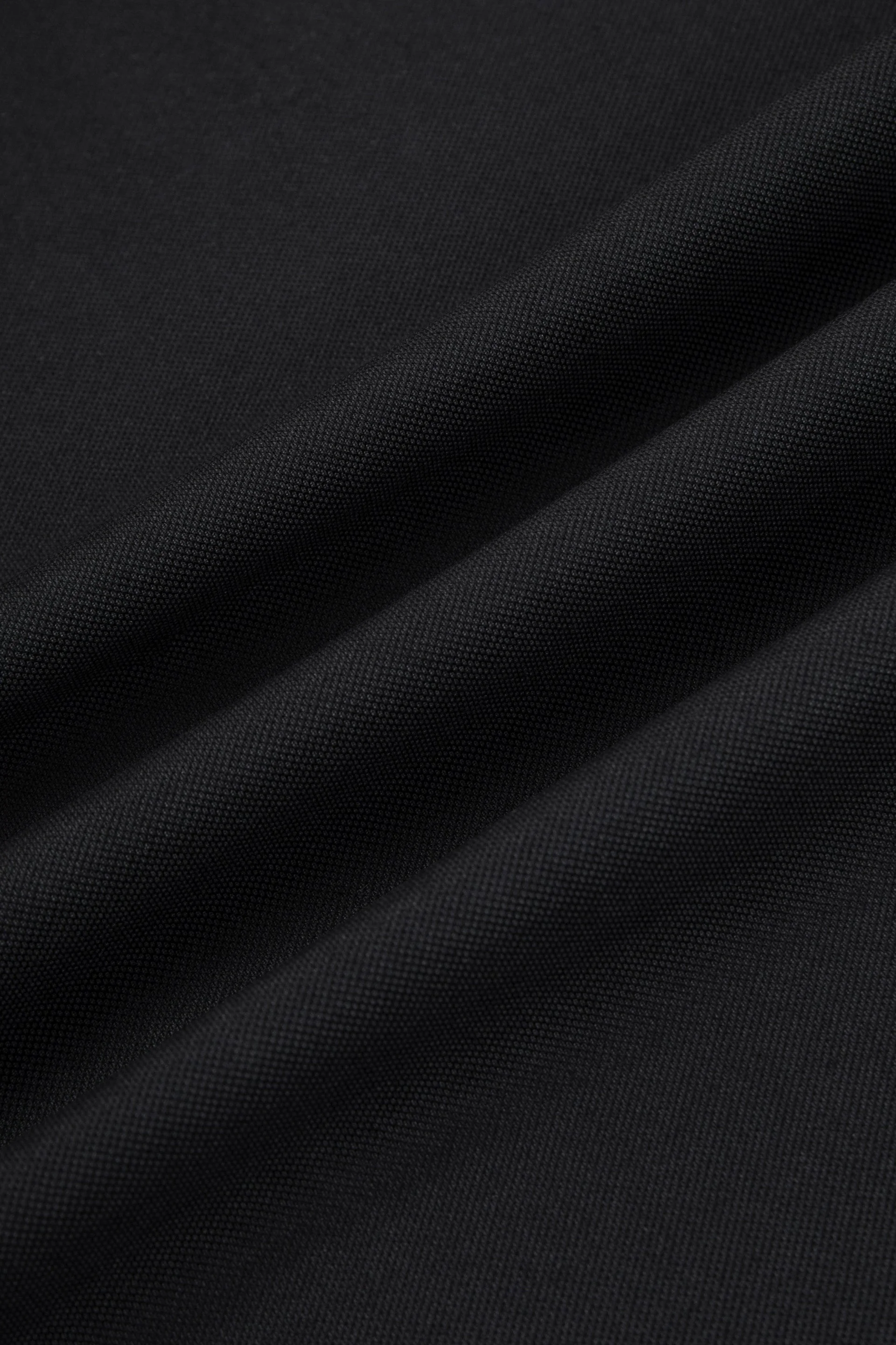 Concealed Placket Sharp Pique Polo – Black