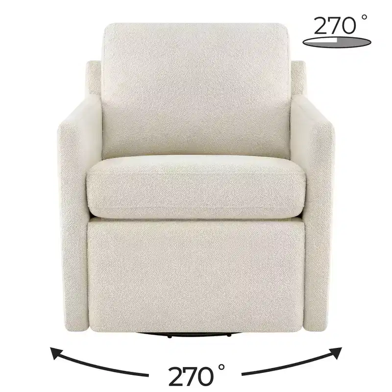 Spruce & Spring Power Swivel Accent Chair Wall Hugger with Electric Footrest