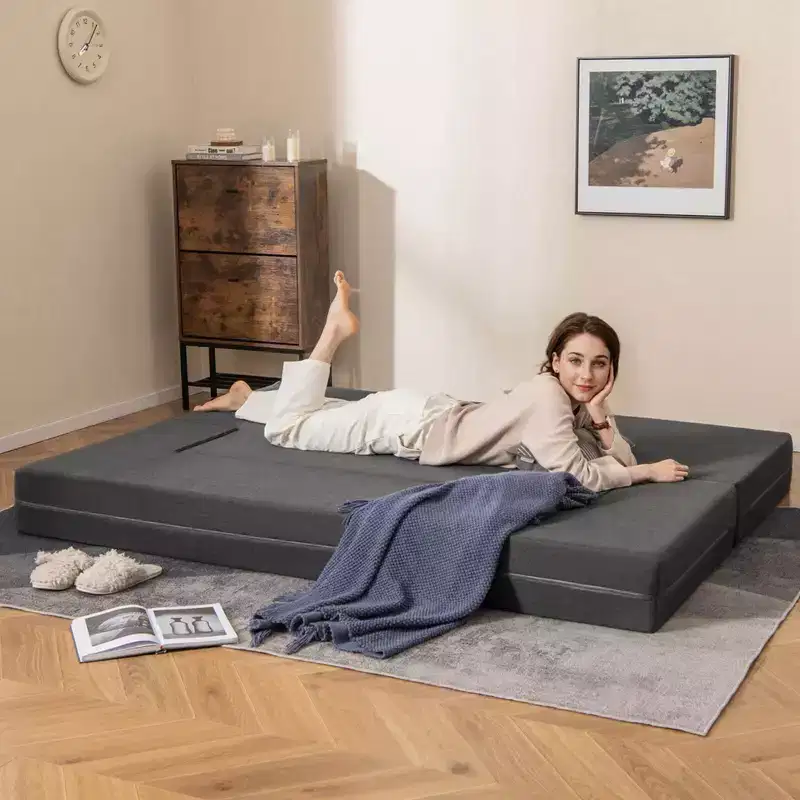 8-Inch Folding Sofa Bed with High-Density Foam & Washable Cover