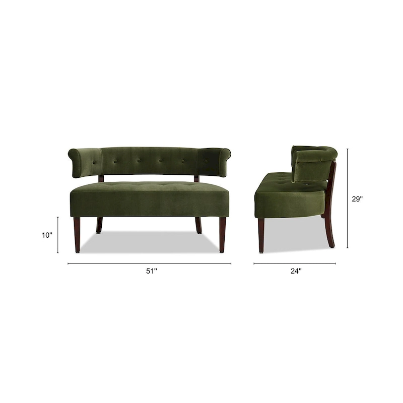Jared 51 Modern Recessed Arm Tufted Bench Settee