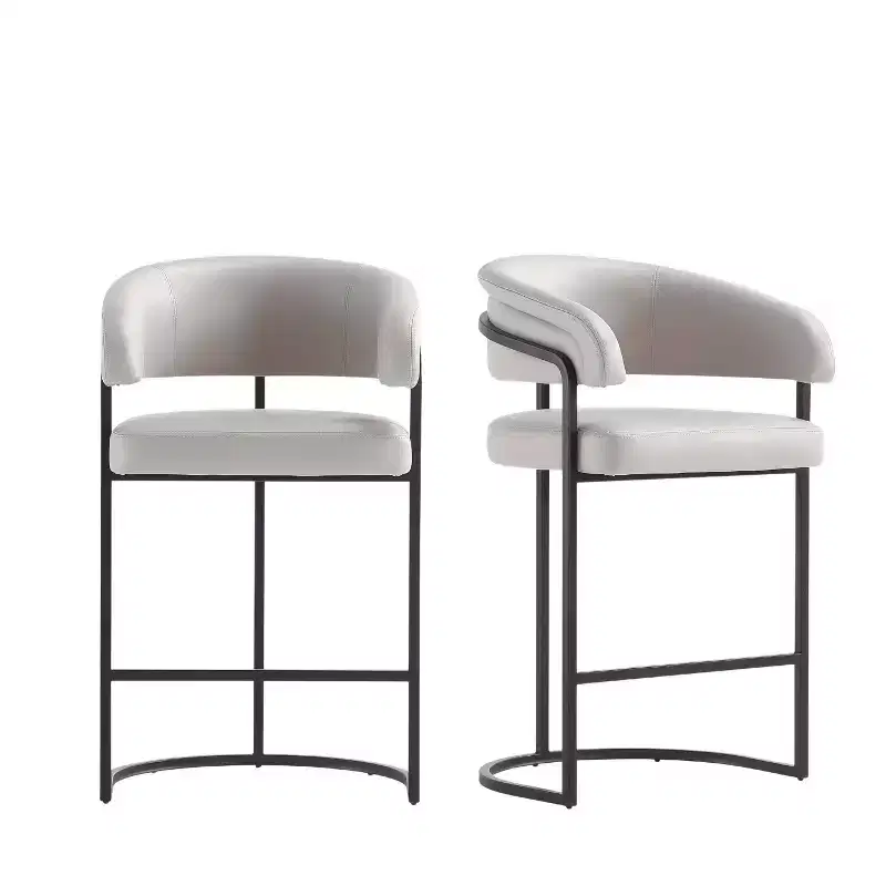 Manhattan Comfort Set of 2 Augusta Modern Leatherette Upholstered Counter Height Barstools
