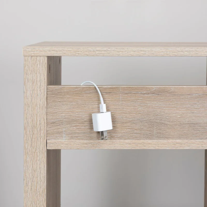 Marble and Wood End Table