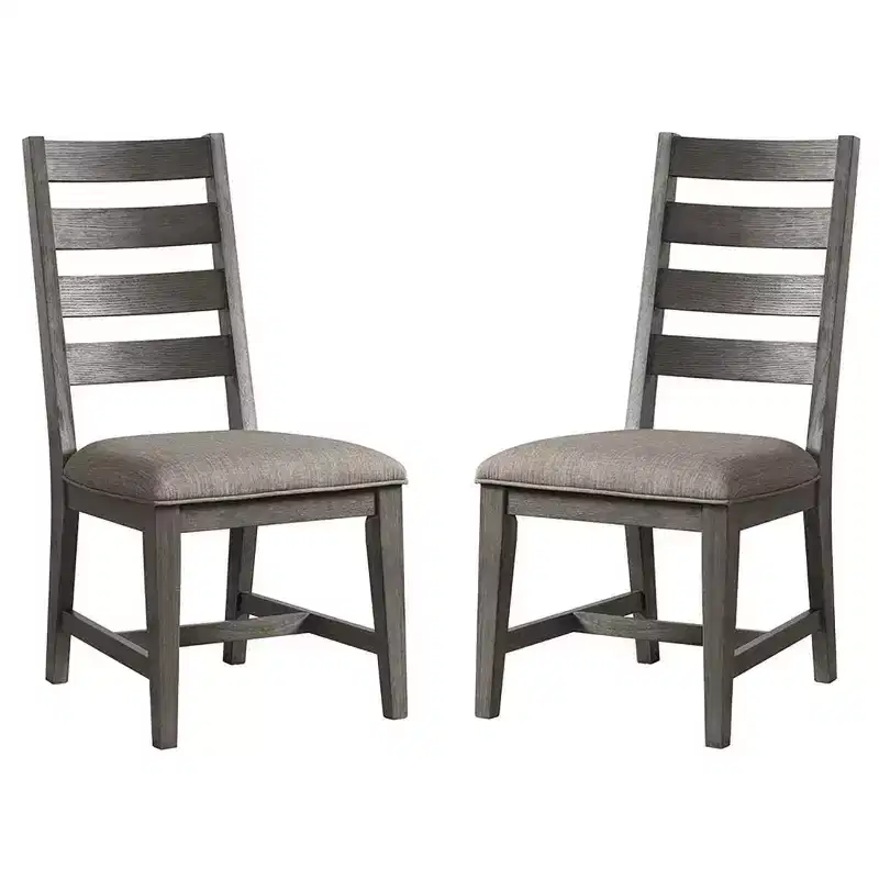 Set of 2 Foundry Ladderback Side Chair Brushed Pewter - Intercon