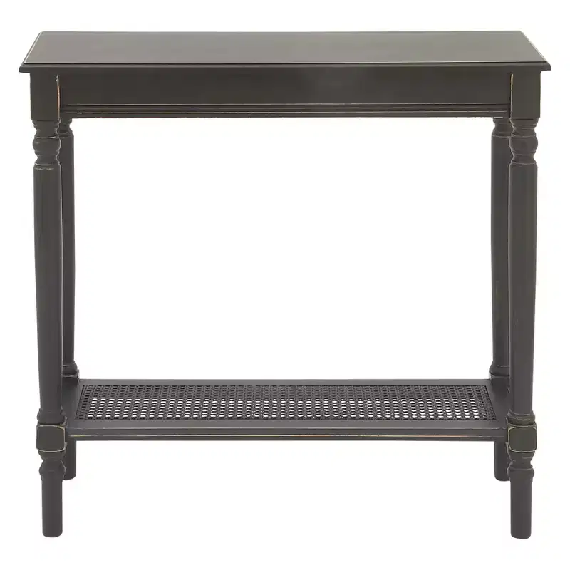 Wood Traditional Rectangular Console Table Black