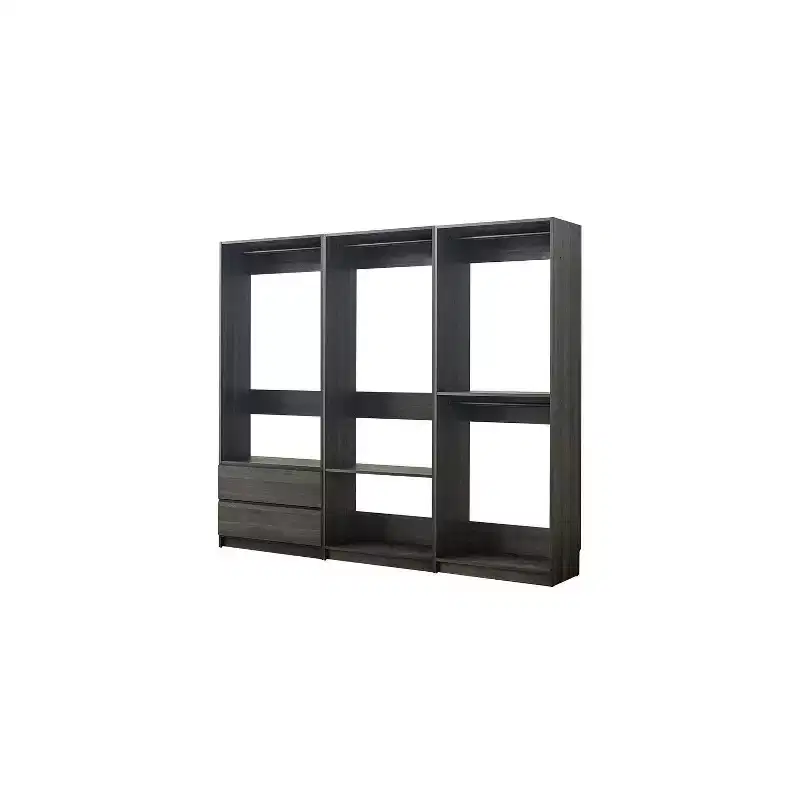 Freestanding Walk-In Closet System – Modular Engineered Wood, Gray Finish, 94.2