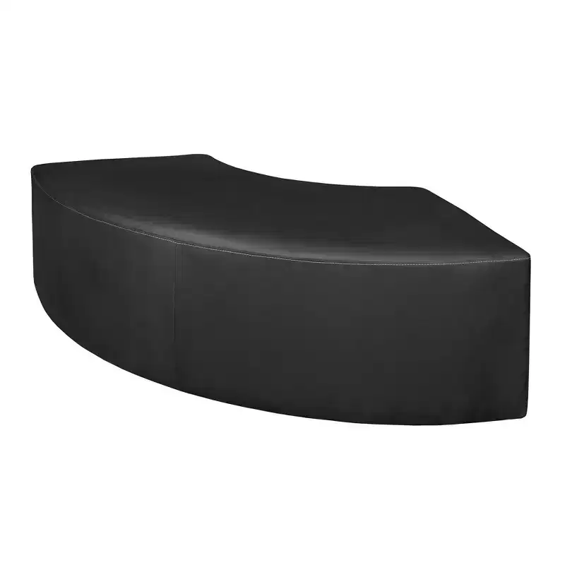 Travis Curved Ottoman Black - Regency: Leather Upholstered, Mid-Century Modern, No Assembly Required