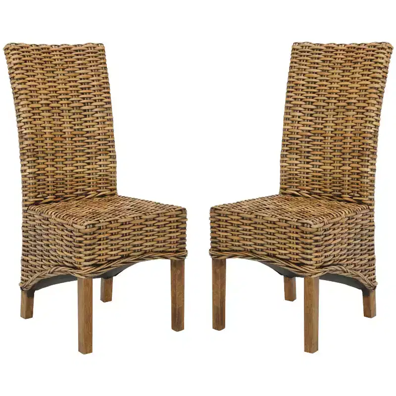 Isla Side Chair (Set of 2) - FOX6506 - Brown/Teak Brown - Safavieh Couture