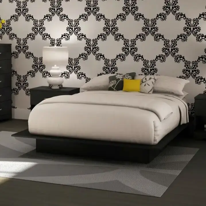 Full/Queen Platform Bed Frame with 2 Storage Drawers – Black, 2-Person Use