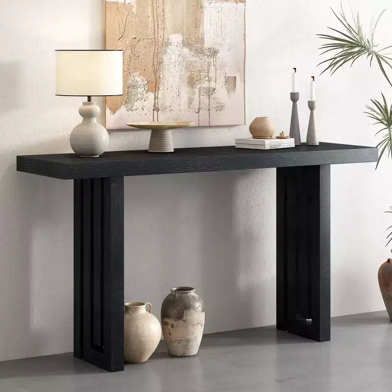 Whisen Uniquely Designed Console Table with Unique Vertical Stripe Design for Entryway, Hallway, Living Room, Foyer, Corridor