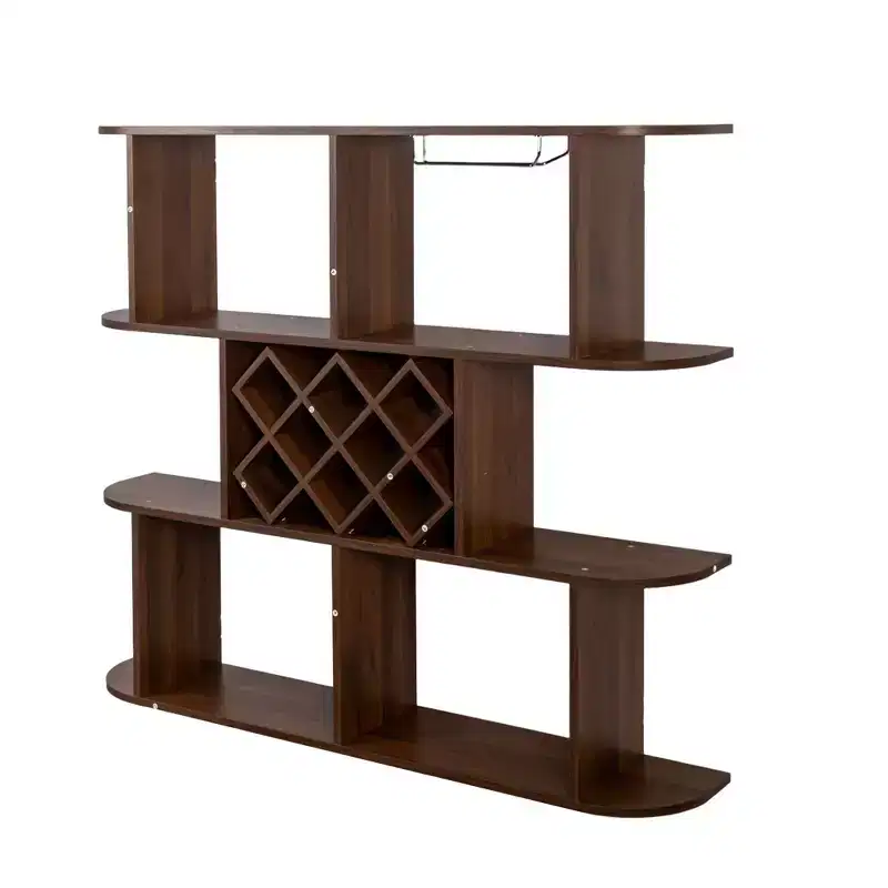 Homy Casa Large Wall-Mounted 3-Tier Wine Rack with Bottle Storage and Display Shelves