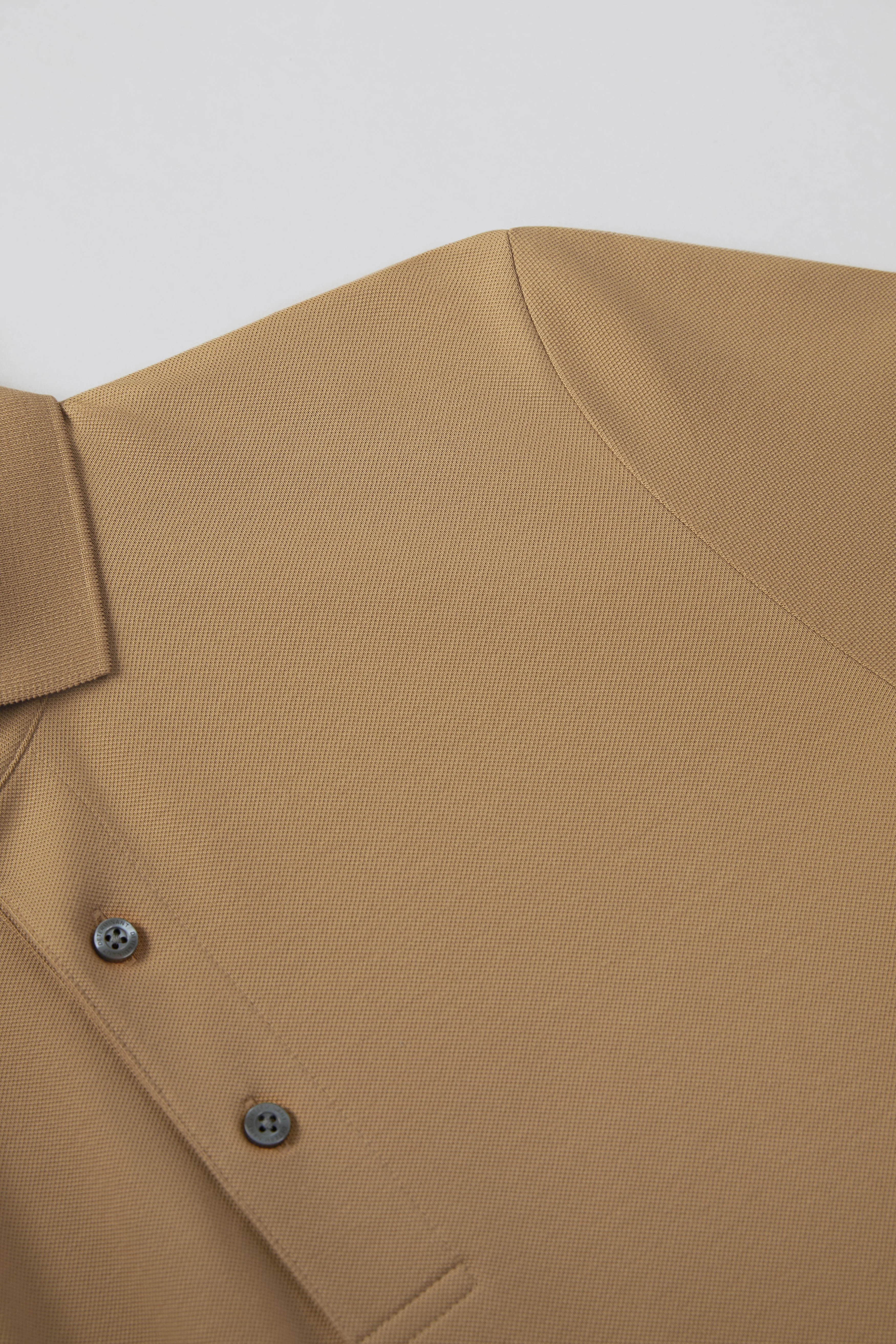 Pique Long Sleeve Polo – Khaki
